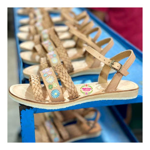 Analia - Embroidered Leather Sandals