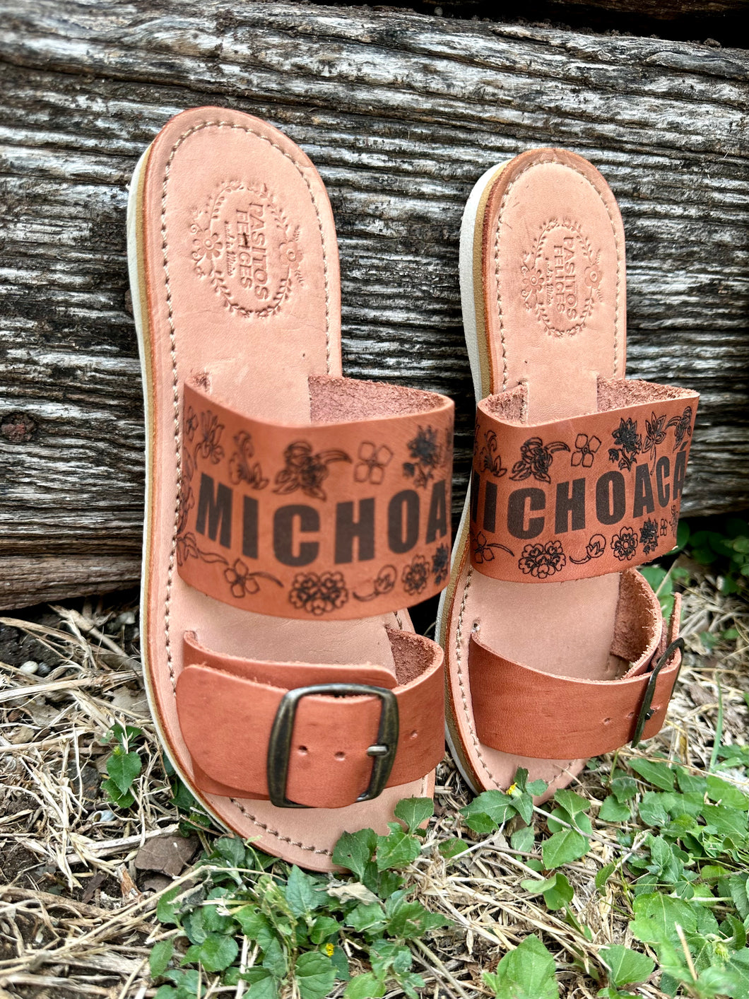 Michoacan State Laser Leather Sandals