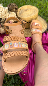 Analia - Embroidered Leather Sandals