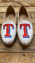 Load image into Gallery viewer, Rangers - White Leather Embroidered Flats
