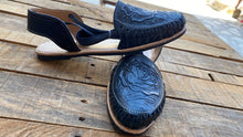 Load image into Gallery viewer, Mexico - Black Tooled lace up
