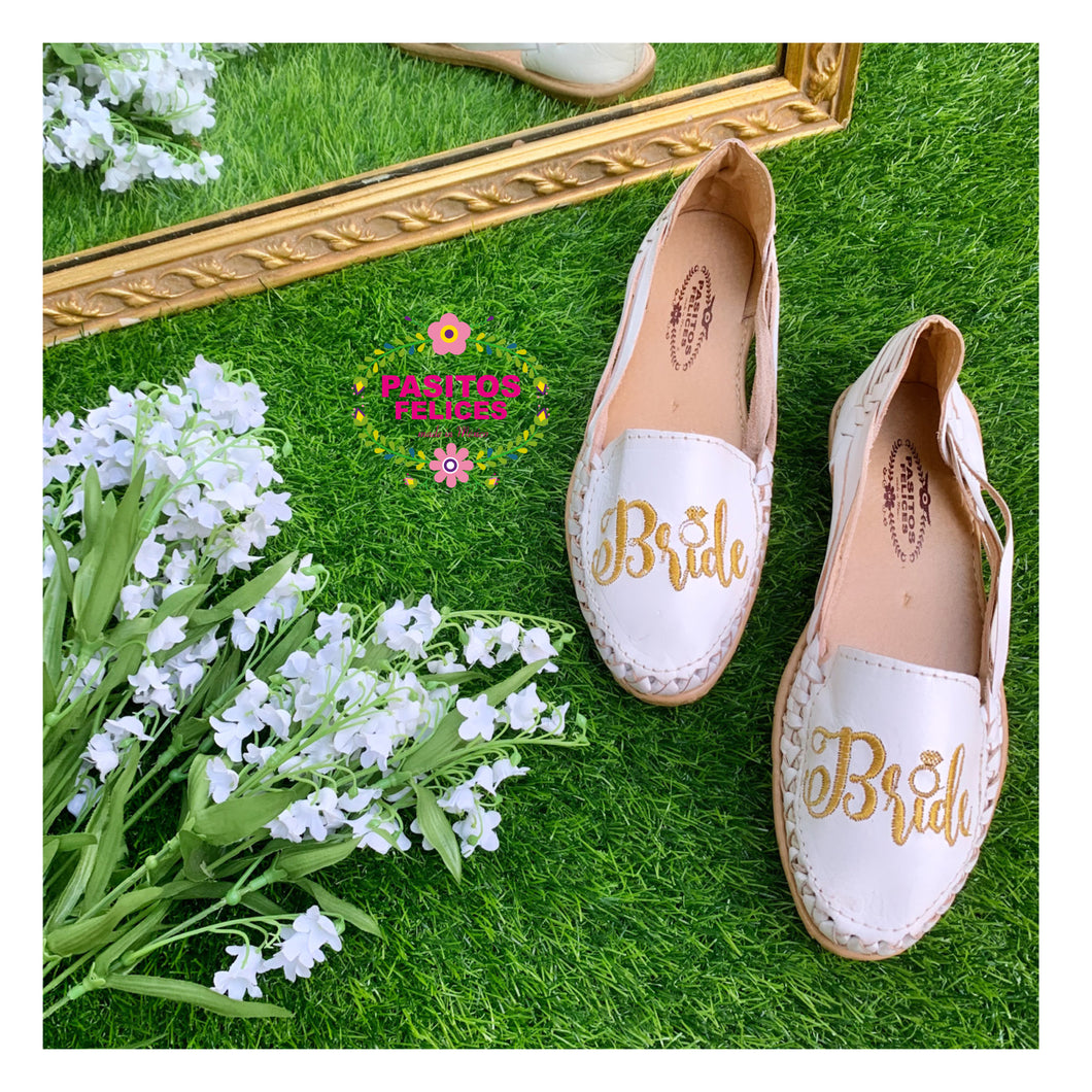 Bride - Embroidered Leather Flats