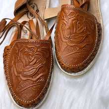 Load image into Gallery viewer, Mexico - Tan 2 Tooled Lace Up
