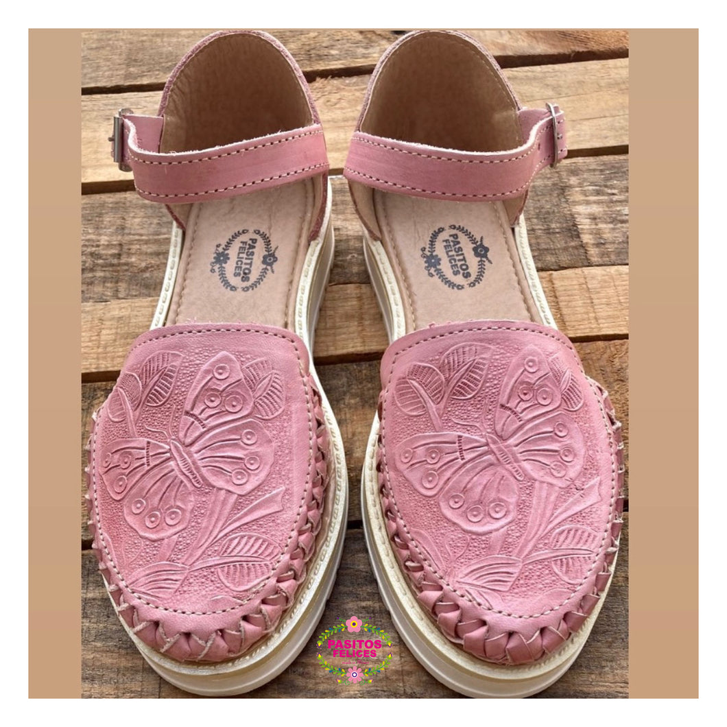 Mariposa bosque -Imprinted Pink buckle