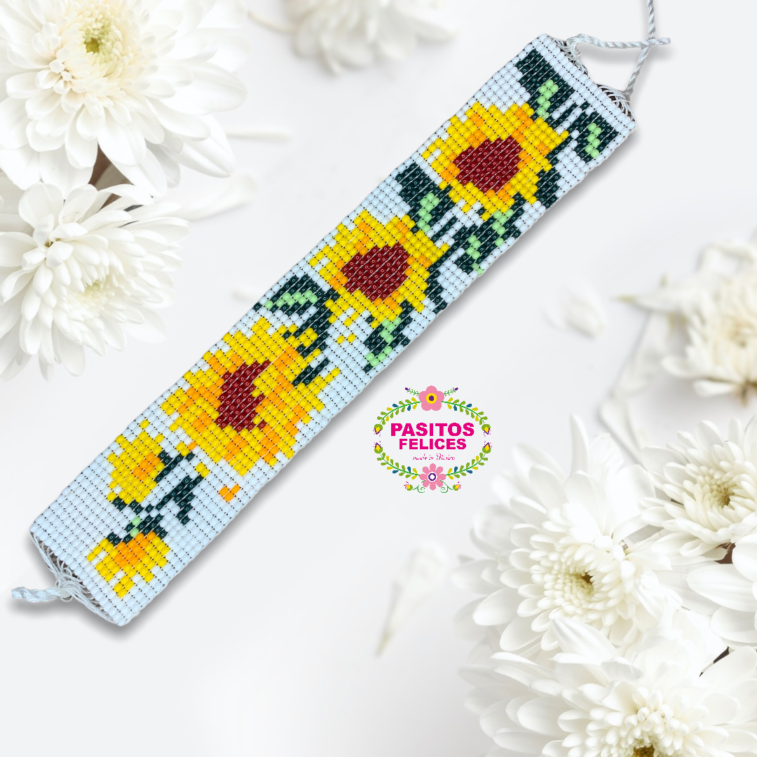 Sunflower anklet white
