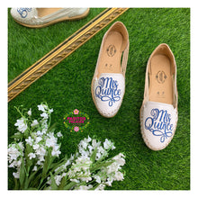 Load image into Gallery viewer, Mis Quince - Sweet 15 Blue Embroidered Flats
