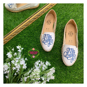 Mis Quince - Sweet 15 Blue Embroidered Flats