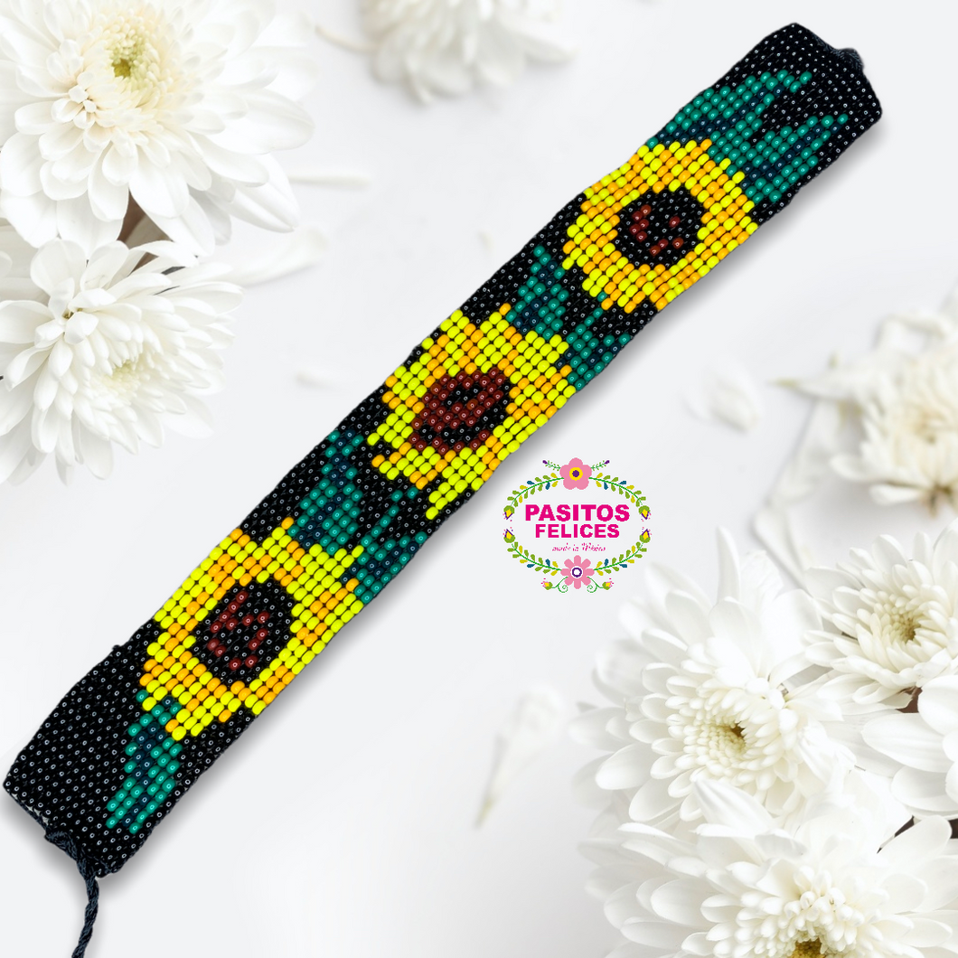 Sunflower anklet - black