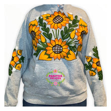 Load image into Gallery viewer, Gray Sunflower hoodie
